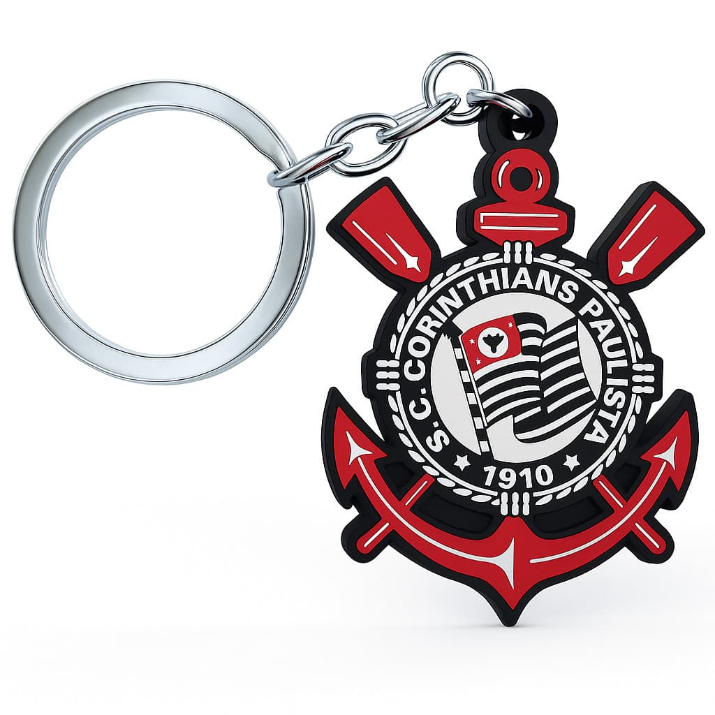 Chaveiro Escudo Emborrachado Corinthians