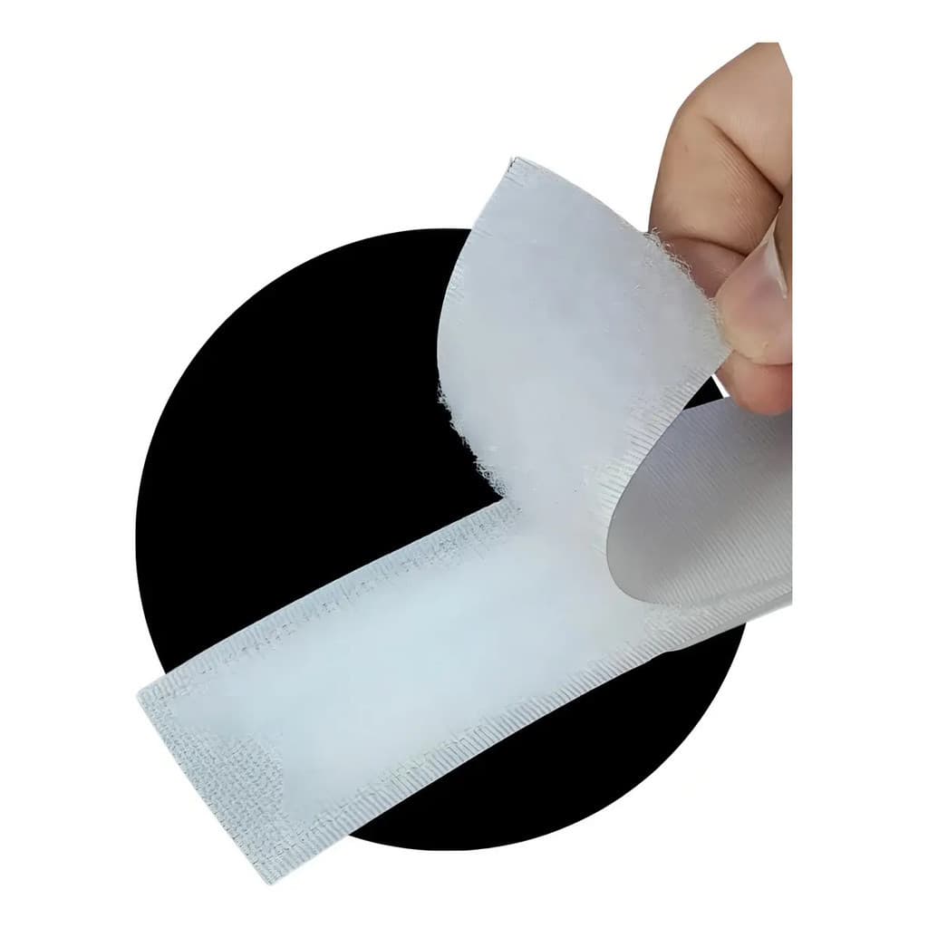 1 a 5M - Fecho de Contato Adesivo Organizador Dupla Face Ultra Forte 20mm Preto Branco 1 a 5m