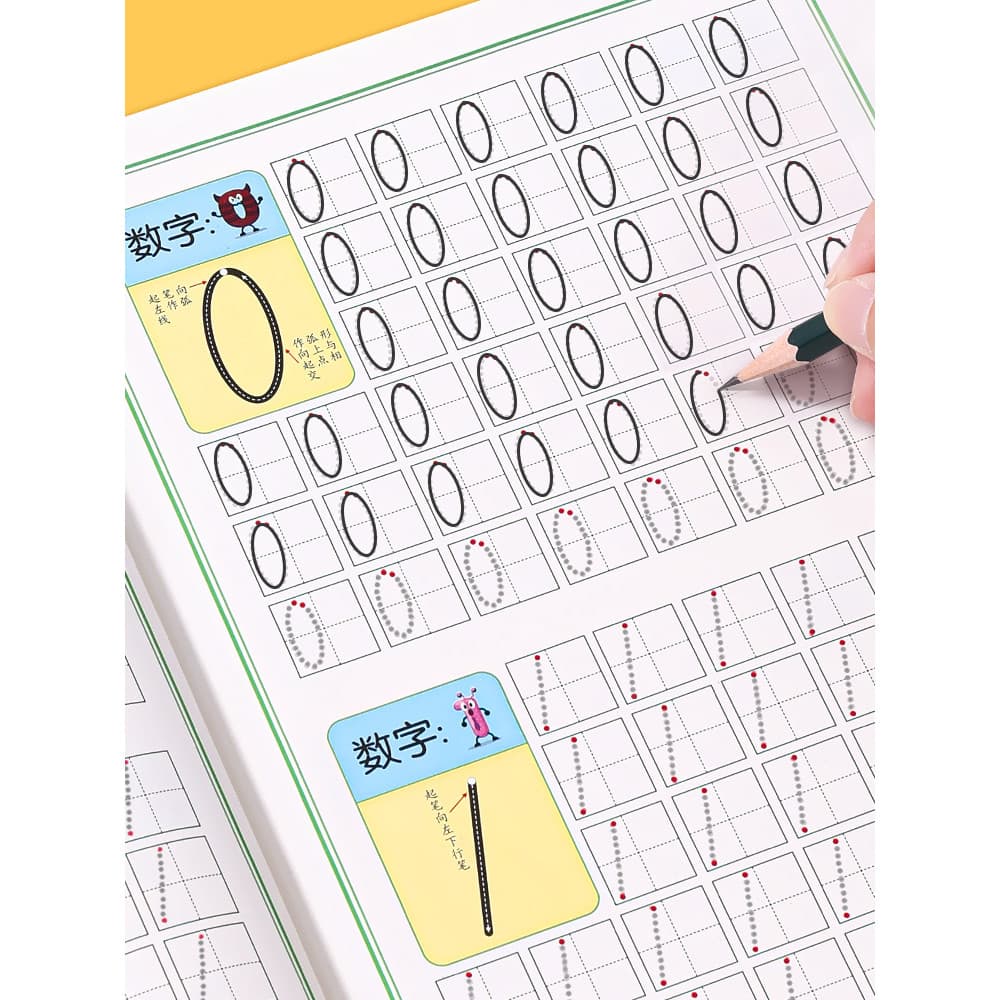 Jardim de infância desenho Digital livro vermelho prática copybook bebê Dot matriz caneta treinamento crianças iniciante