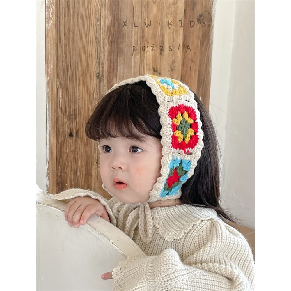 Estilo Pastoral influenciador mesmo estilo crochê acessórios para o cabelo das crianças estilo coreano menina moda malha