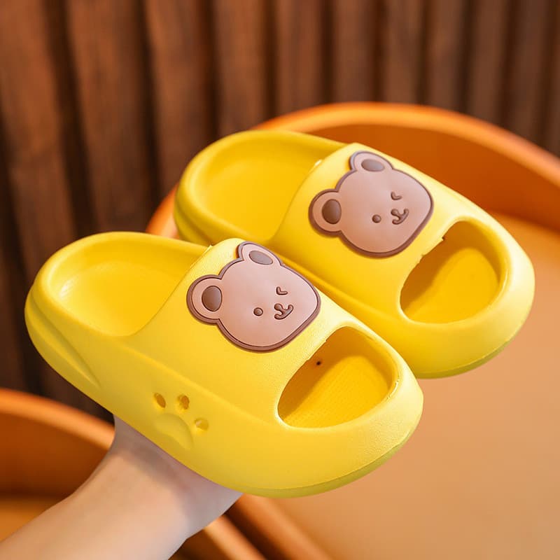 Bonito urso meninos sandálias chinelos banheiro banho crianças chinelos verão meninos meninas Anti-deslizamento sola mac