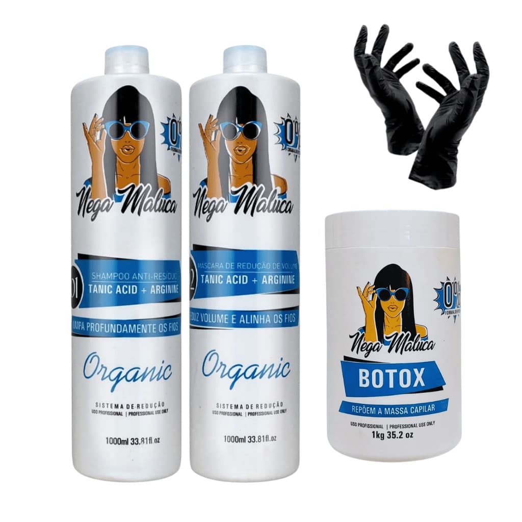 Kit Progressiva + B-tox Nega Maluca Organic Royal - 2x1l+1Kg