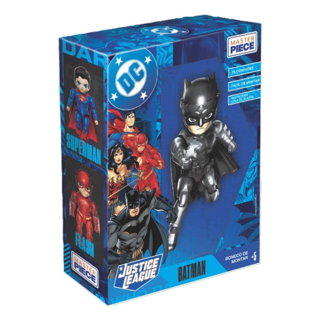 Batman Liga Da Justiça Para Montar 25 Peças Boneco Infantil Chibi Fácil Montagem Sem Ferramentas Presente