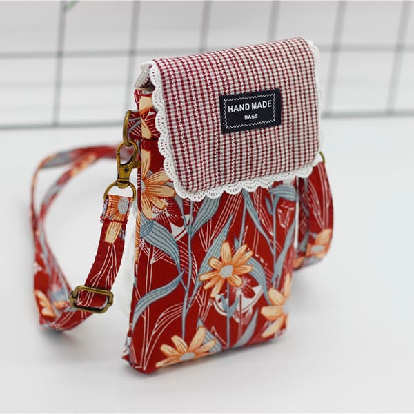 Bolsa de moedas do telefone móvel mensageiro pequena mochila feminina Mini pequeno saco de pano saco do telefone móvel 2