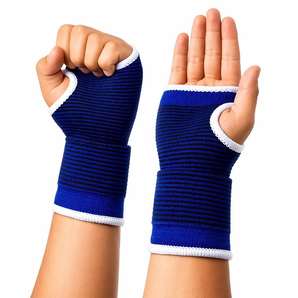 oferta! MUNHEQUEIRA O rtopédica Compressão PAR Punho com dedo Ajustável Azul ou Preta Suporte para Treino Academia