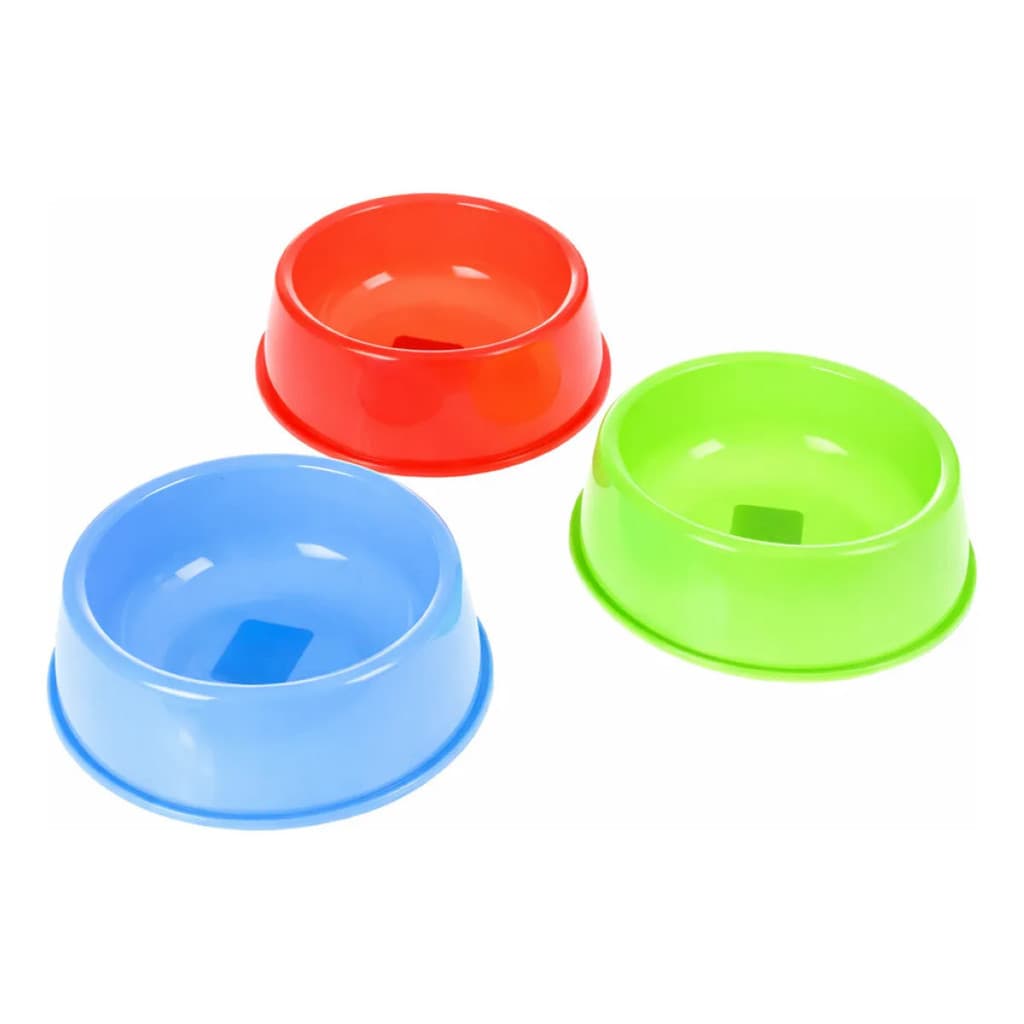 Kit 3 Comedouros Plástico Cães Gatos 250ml Potinho Tigela