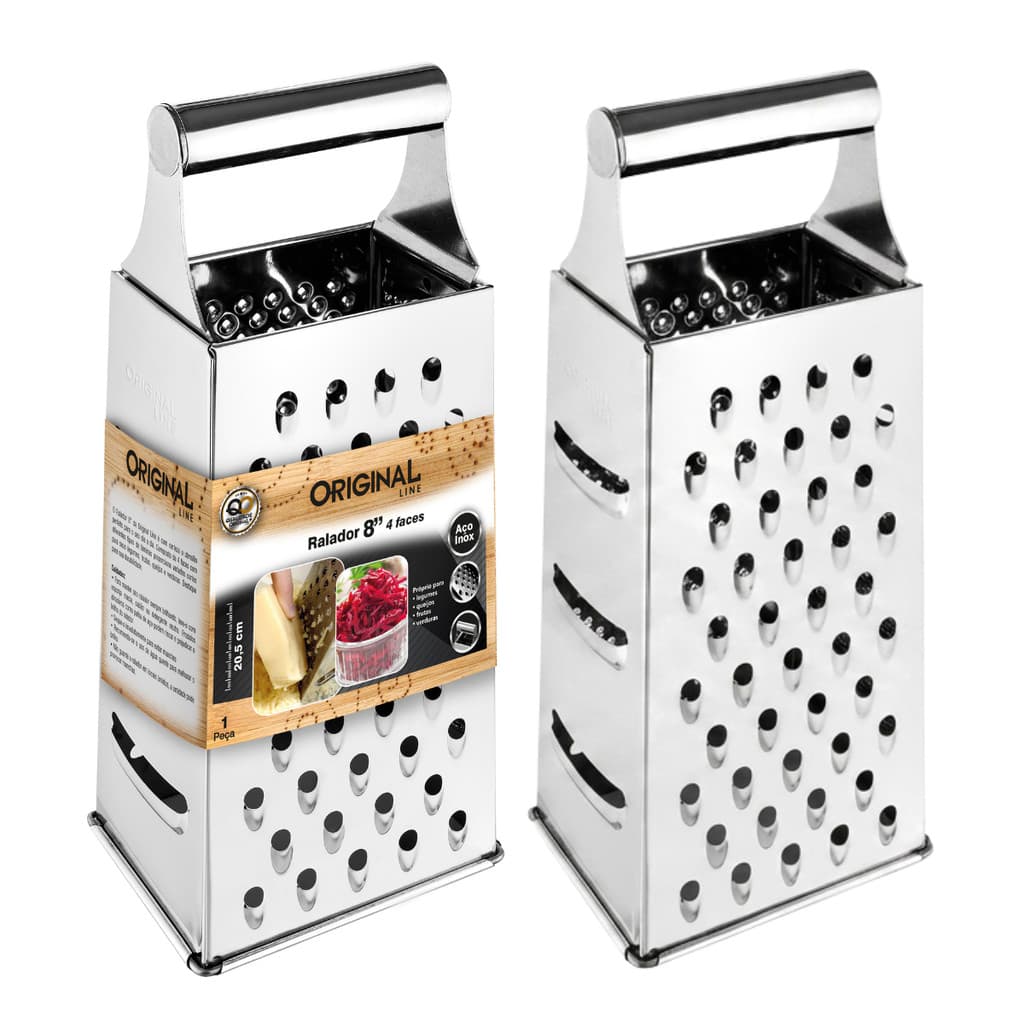 Ralador 4 Faces Manual Aço Inox Legumes Queijo Frutas