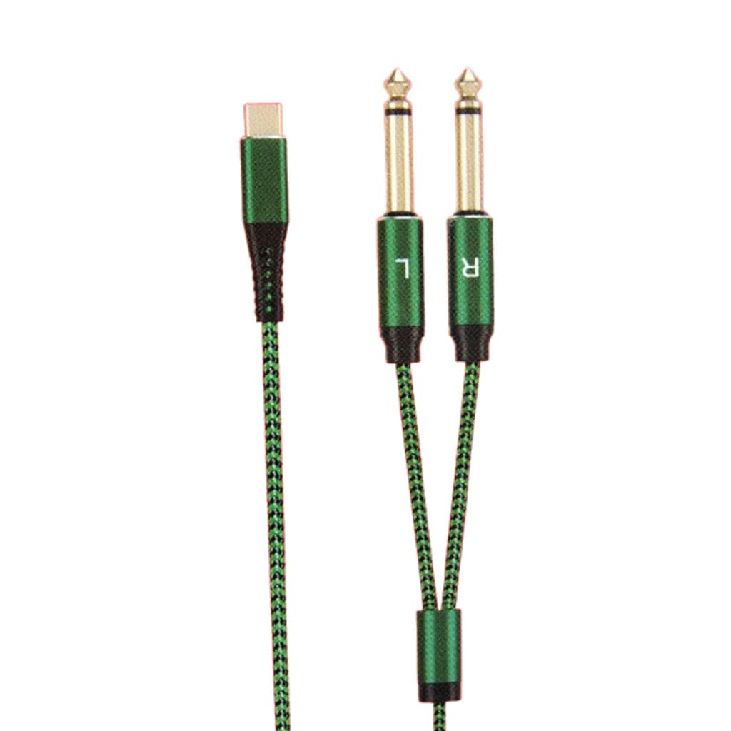 Cabo Auxiliar Áudio Tipo USB C X P10 Duplo L R Stéreo 1M Ligar Celular na Mesa de Som