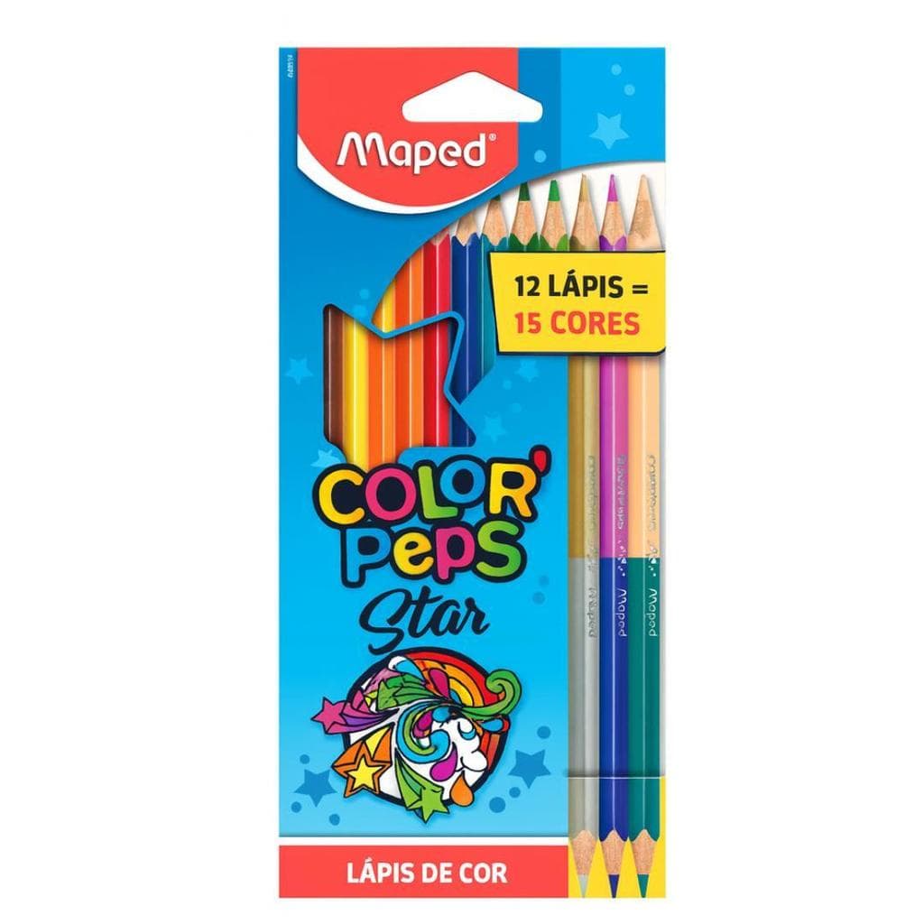 Lapis de Cor Colorpeps Star 15 Cores Maped