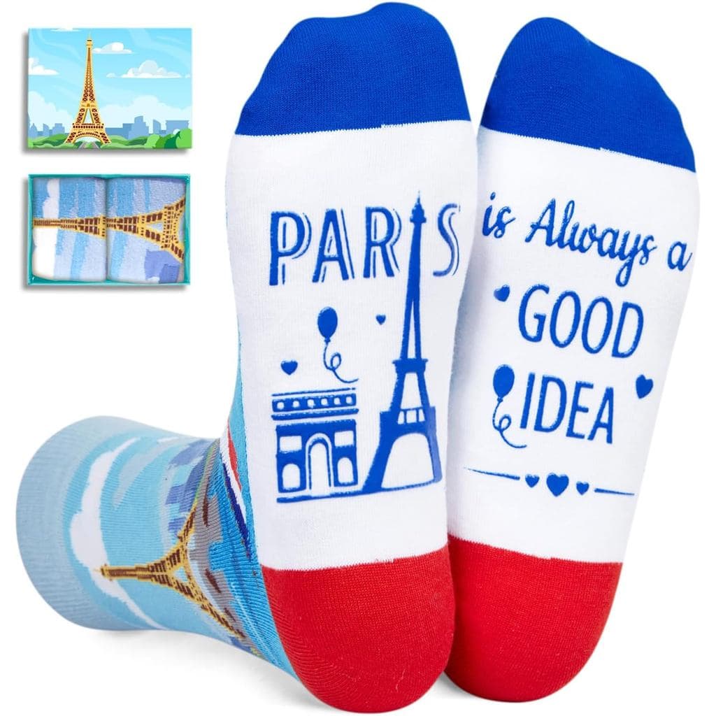HAPPYPOP Presentes de Viagem para Mulheres e Homens - Meias de Viagem Itália Paris Londres