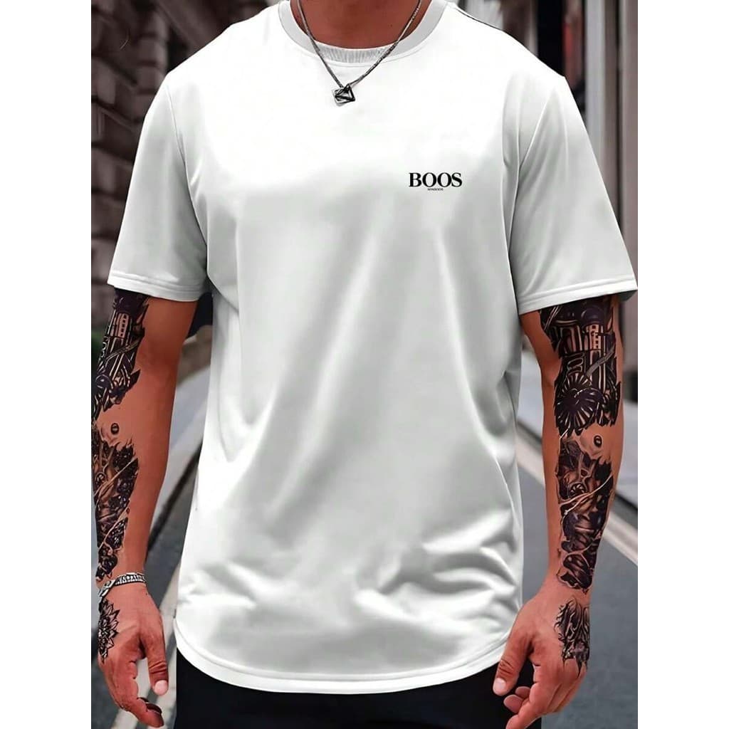 Camiseta Masculina BOS Camisa Malha Premium Blusa Importada Algodao Premium