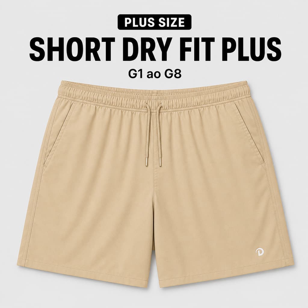 Bermuda Masculina Dry Fit Plus Size Tamanho Grande G1 G2 G3 G4 G5 G6 G7 G8