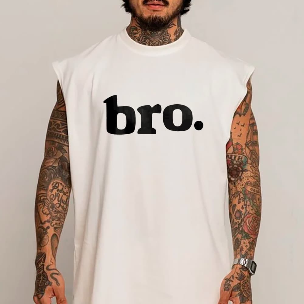 Regata Masculina Machão Bro 100% Algodão Básica Estampada Streetwear Casual Moda Urbana