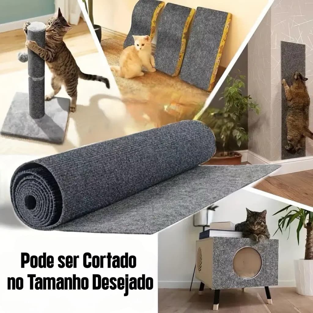 Adesivo Protetor de Sofá e Móveis Arranhador Anti-Arranhões para Gatos Tapete Resistente e Cortável
