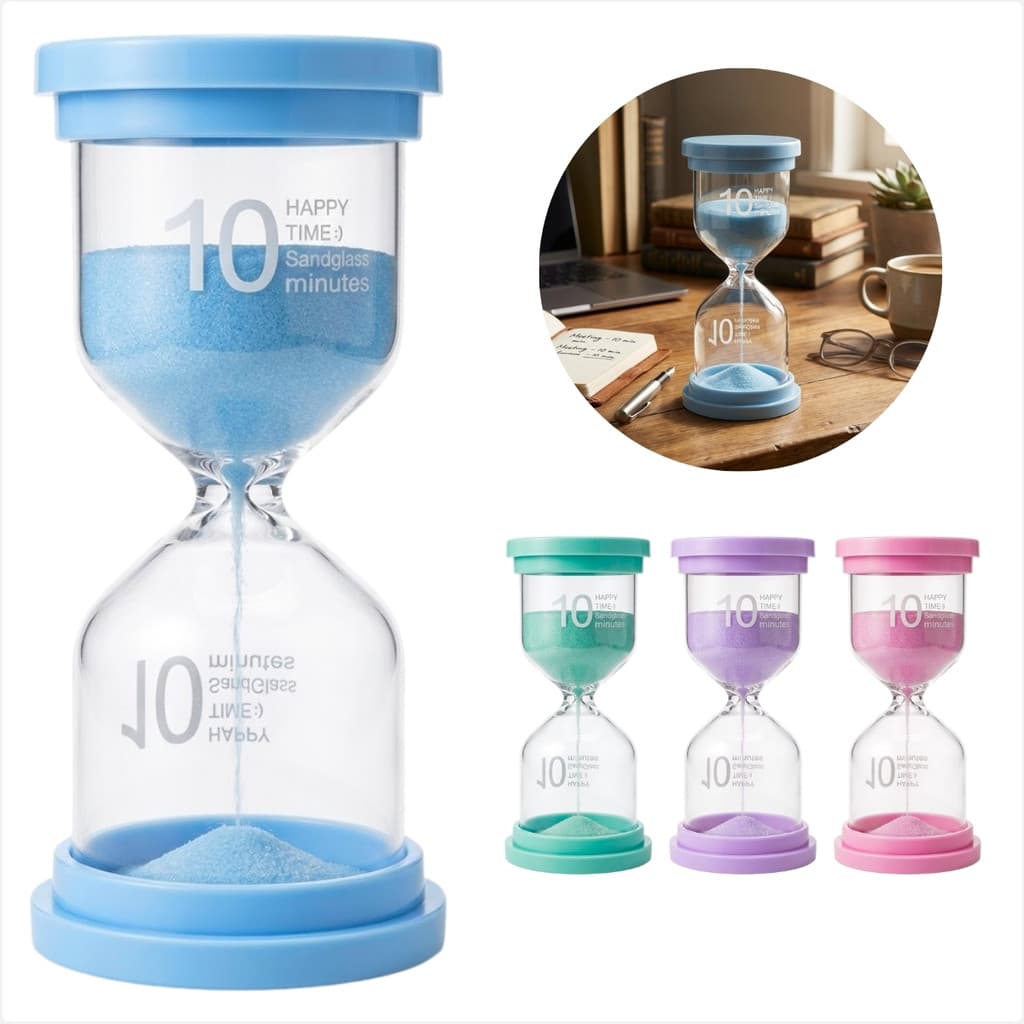 Ampulheta Decorativa Vidro Colorido Timer Retro Para Cozinha Jogos E Estudos