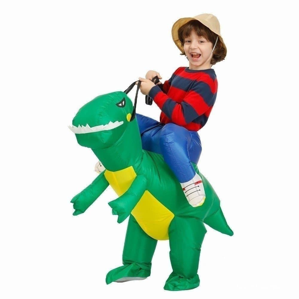 Fantasia Inflável de Dinossauro para Crianças, Adequada para Fantasias de Halloween e Natal, Pode Ser Enviada por Via Aé