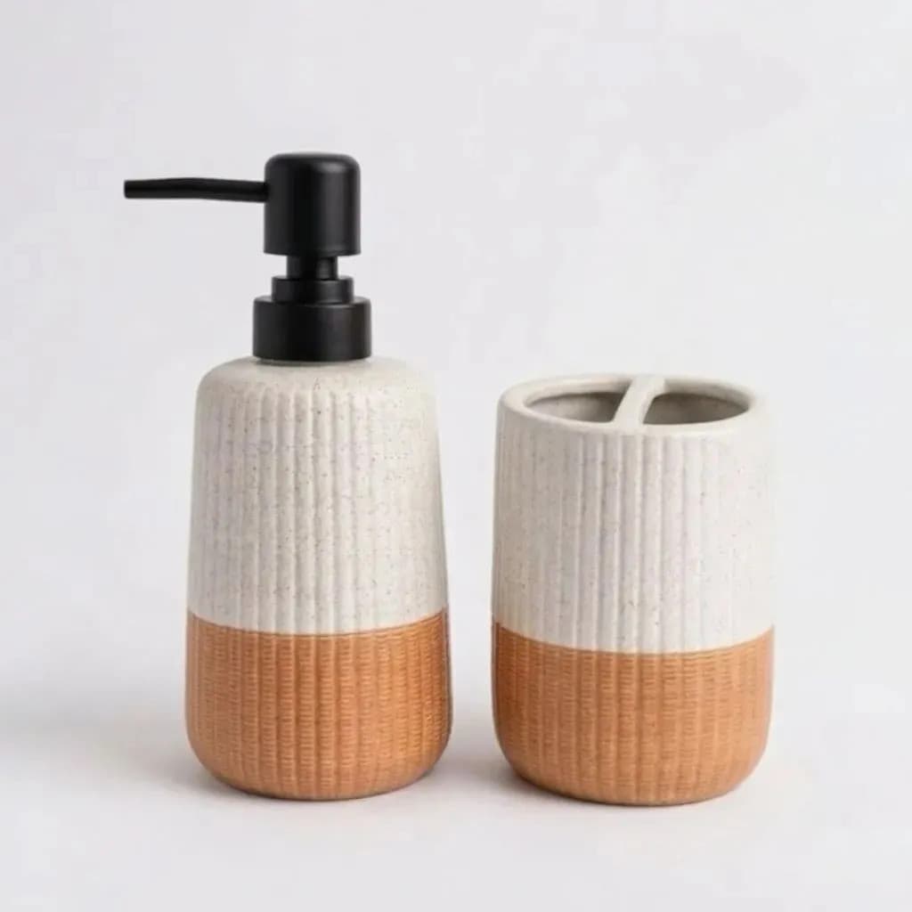 Kit Banheiro Lavabo 2 Peças 360ml Branco Higiene Pessoal