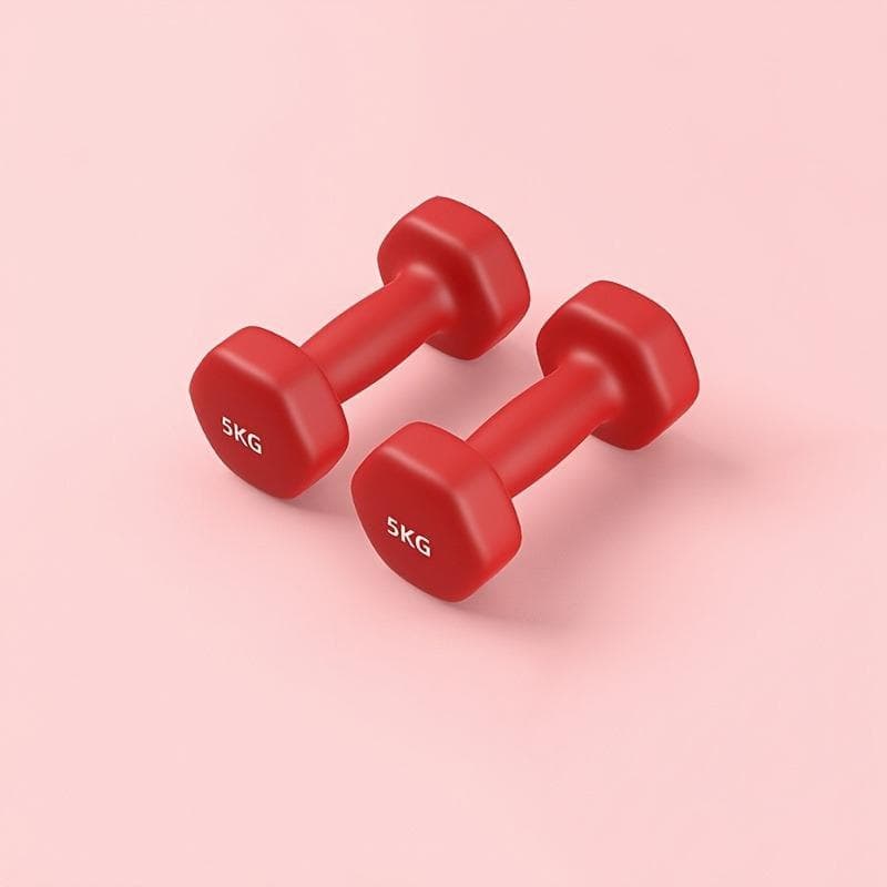 Par de Halteres Hexagonais em Neoprene, ferro fundido revestido antiderrapante. Ideal para treino de força e presentes.
