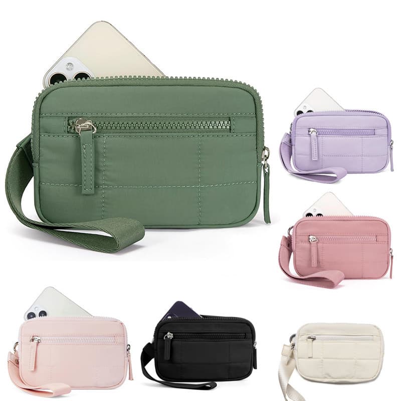 Carteira De Pulso Para Mulheres – Bolsa De Telefone De Nylon Resistente À Água Com Compartimentos Vários Cartões , Peque