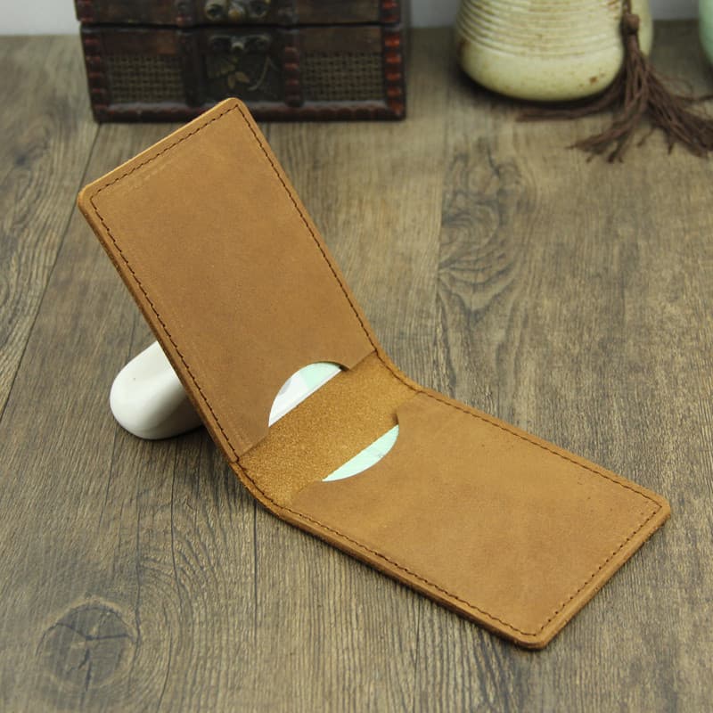 Bolsa de carteira de motorista de couro artesanal, cavalo louco, porta-cartões de carteira de motorista, Slot para vário