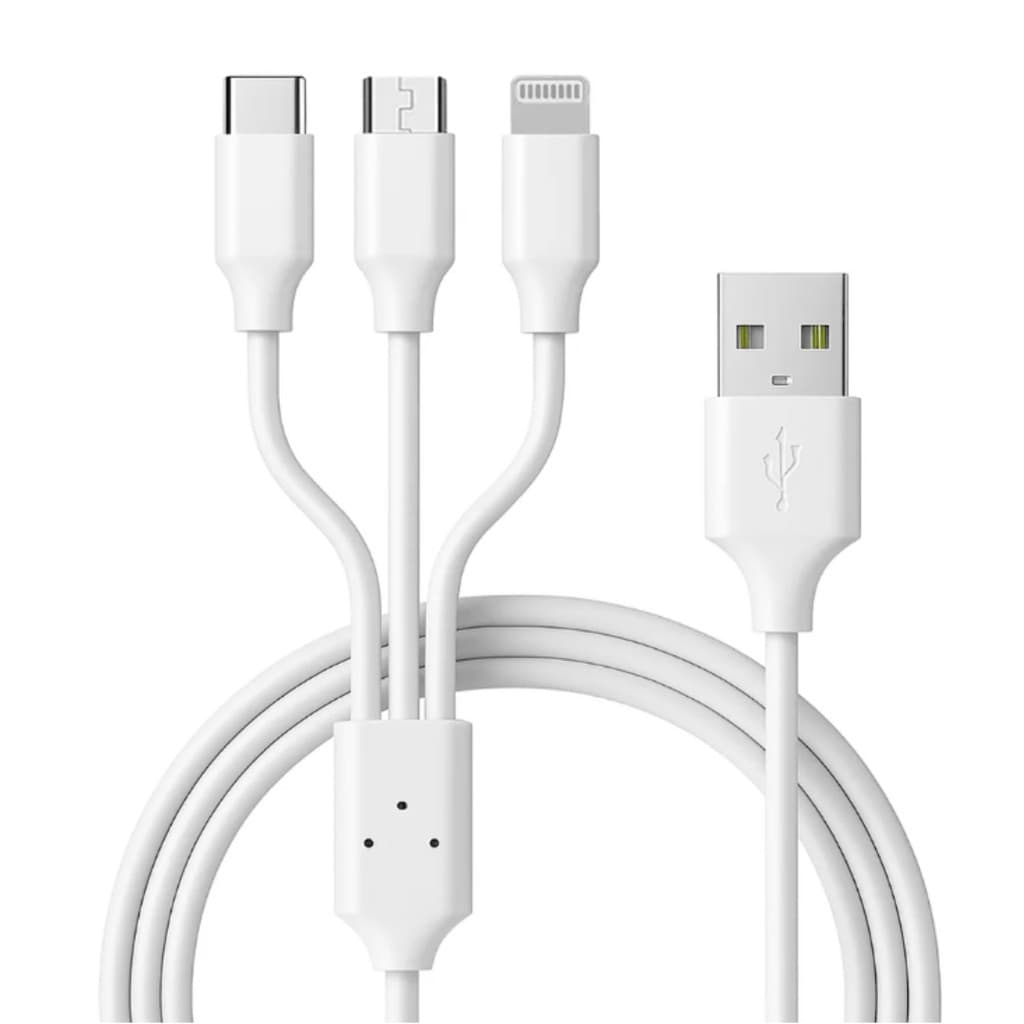 Cabo de dados 3 em 1 cabo tipo c usb carregador ultra rápido 1 metro resistente