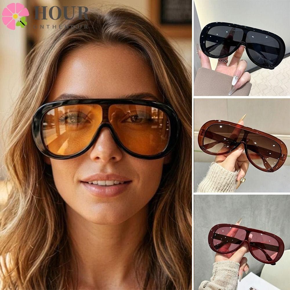 Óculos De Sol Grandes HOUR , UV400 De Armação Grande Resistente A UV , Tons De Moda Integrados