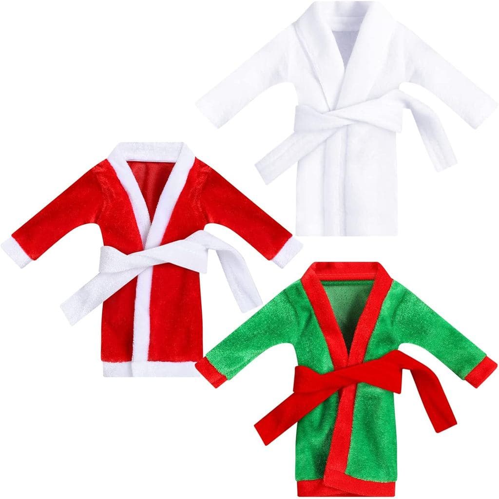 3 Peças de Roupa de Natal para Boneca: Roupão de Papai Noel, Roupa de Dormir para Boneca, Decorações de Natal (Boneca Nã