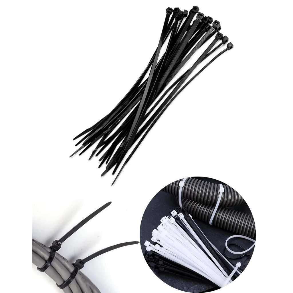 Kit 100 Abraçadeira Nylon Preta Fixação Segura Cabo Organize