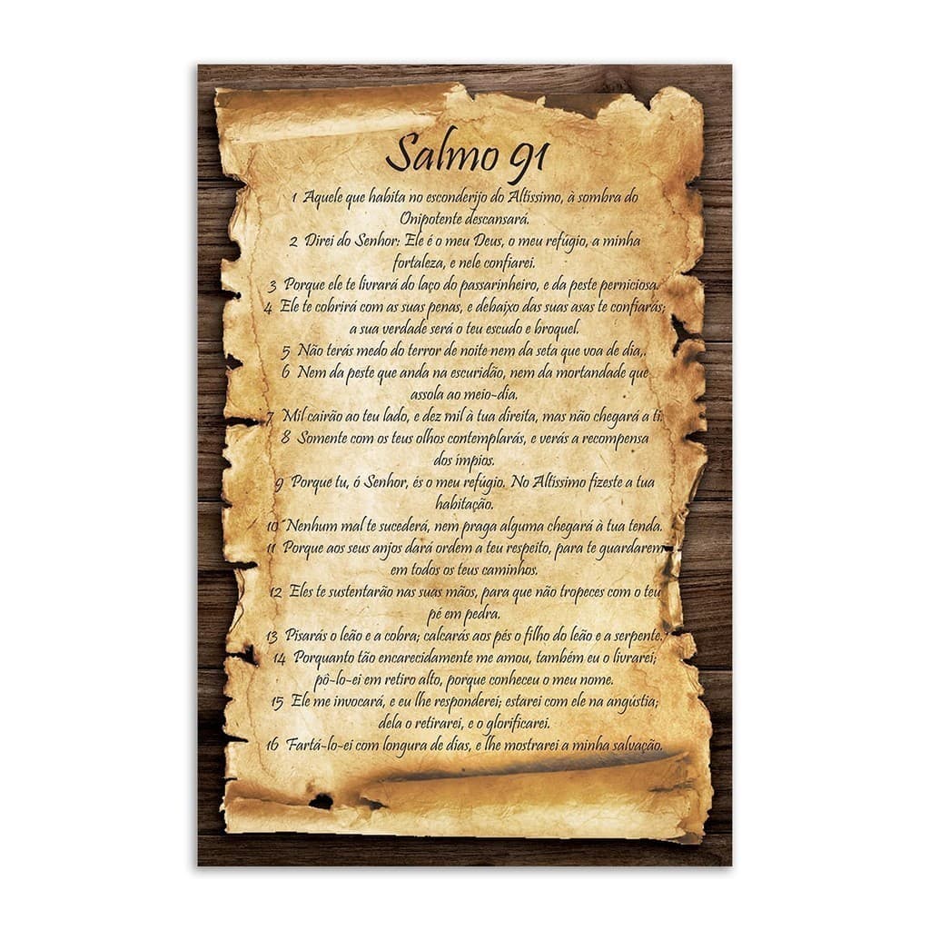 Quadro Salmo 91 Para Parede Quadro Cristão Para Sala Quarto Quadros Decorativos Frases Bíblicas Salmos Placa Decorativa