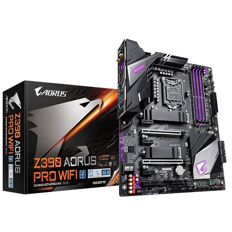 Gigabyte/Gigabyte Z390 AORUS PRO WIFI com soquete 1151 suporta CPUs de 8ª e 9ª geração.