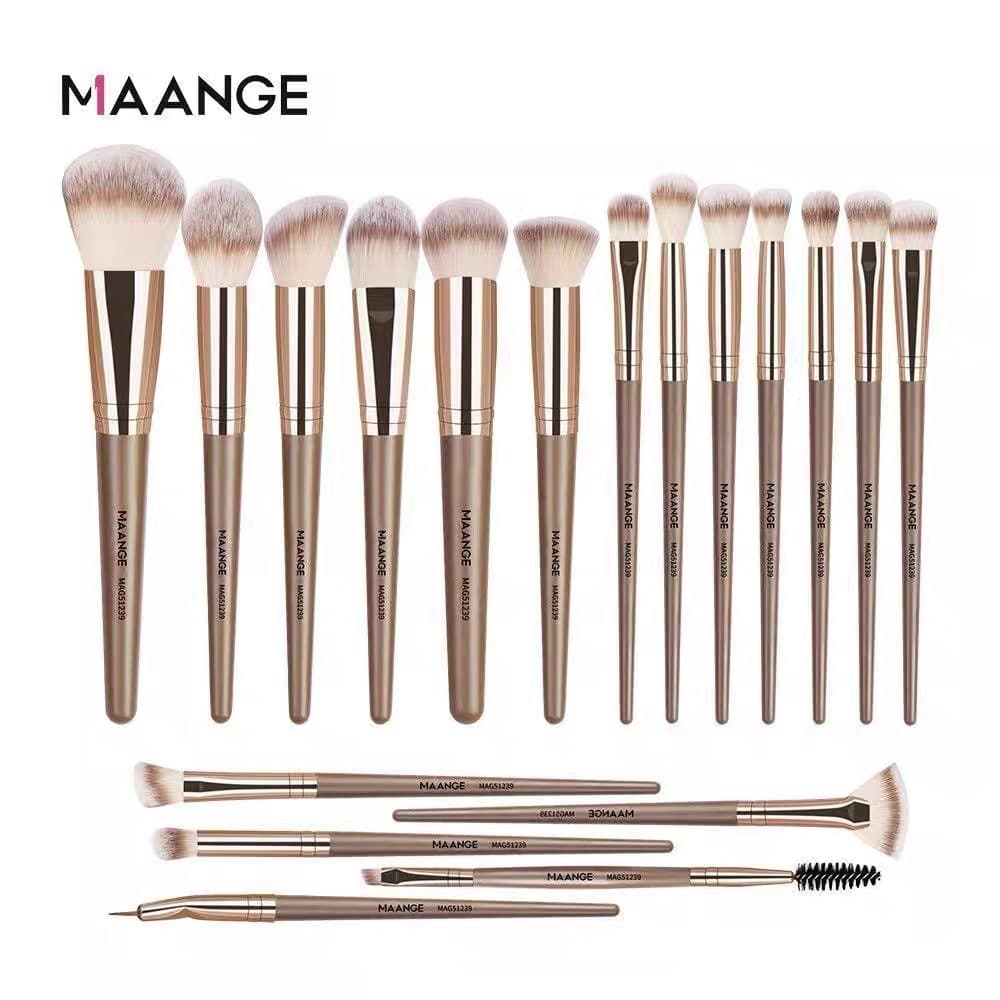 18 pçs conjunto completo de escova de maquiagem de cabelo Animal profissional macio maquiagem lã escova sombra conjunto