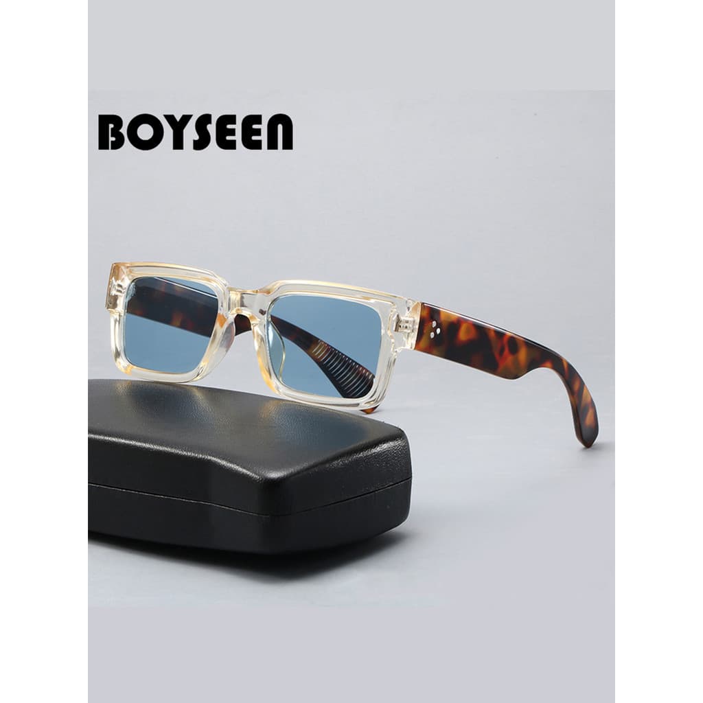 Óculos de sol de armação pequena de alta qualidade masculino americano Hip-Hop Retro óculos leopardo impressão quadro po