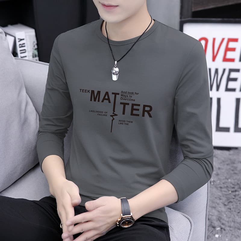 Camiseta masculina de manga comprida 2025 novo estilo roupas masculinas primavera outono camisa pequena camisa de fundo
