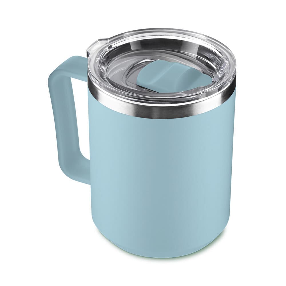Caneca Térmica Café 450ml com Tampa Aço Inox Parede Dupla Azul