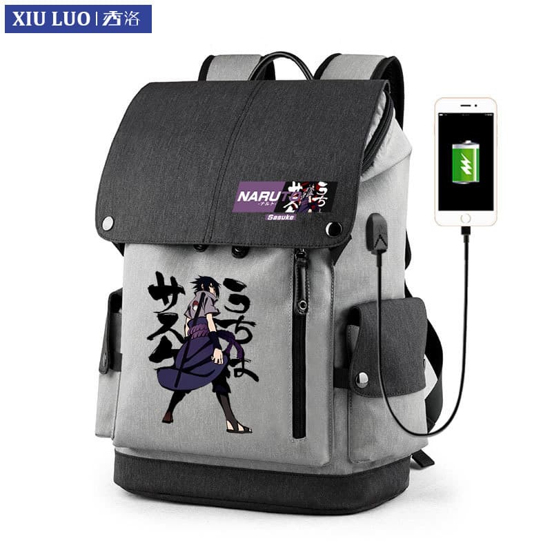 Xiuluo estudante do ensino médio mochila masculina Sasuke Kakashi escola primária estudante mochila Naruto grande capaci