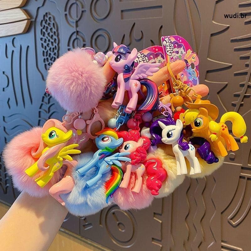 Chaveiro Fofo My Little Pony – Pingente De Animal De Pelúcia Para Presente De Chaves De Carro De Bolsa
