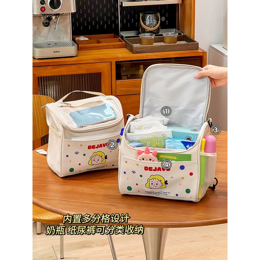 Bolsa para mamãe de alto valor, tamanho pequeno, leve, ombro duplo único, portátil, grande capacidade, mãe, bebê, passei