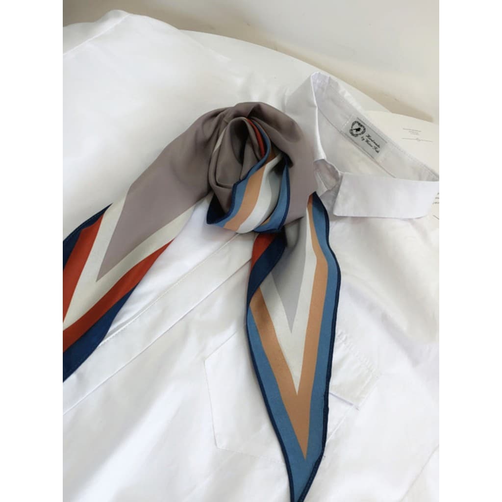 Primavera outono triângulo cachecol estilo coreano cachecol camisa ferramentas lenço de seda diamante pequeno cachecol f