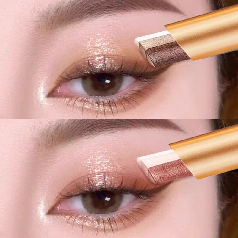 [Adequado para iniciantes] Preguiçoso bastão de sombra de três cores perolado fosco deitado bicho da seda caneta alto br