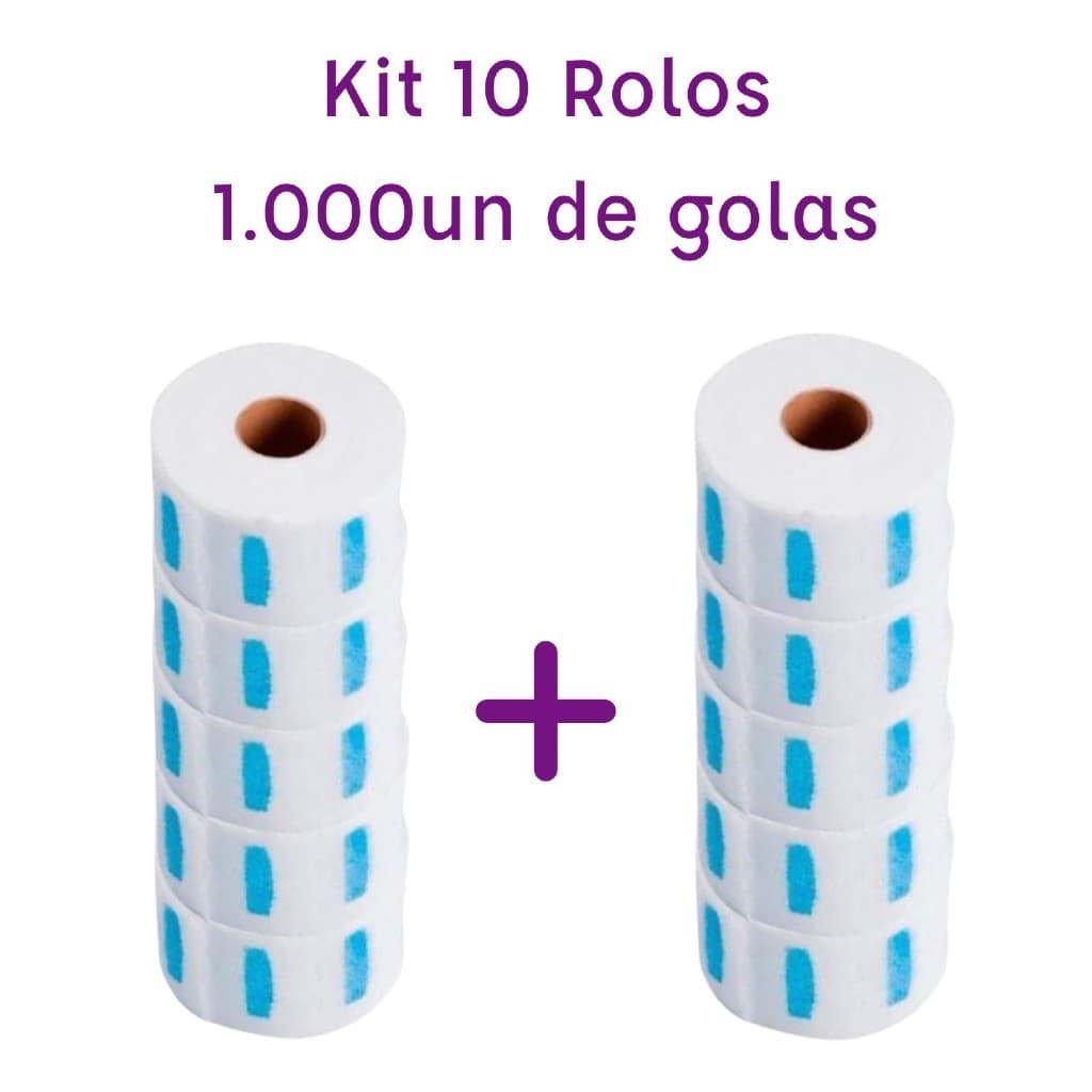 KIT GOLA Higiênica Com 10 ROLOS Cabeleireiro Barbeiro e Salão  (1.000 Unidades)