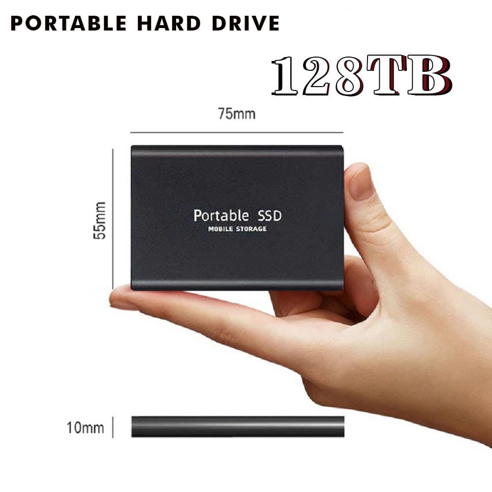 Disco Rígido Externo 30TB/16TB Portátil SSD 60TB/128TB USB3.0 8TB/4TB/2TB/1TB Para Dados De Laptop