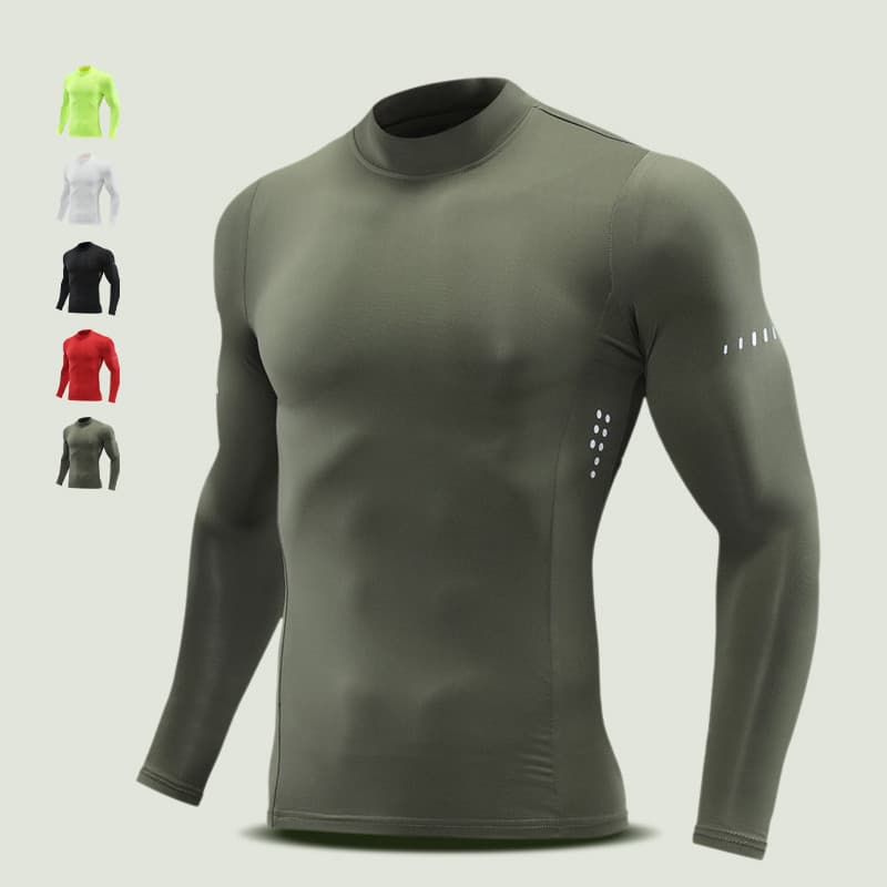 Outono masculino Fitness roupas de secagem rápida pista e campo correndo esportes de manga comprida roupas de treinament
