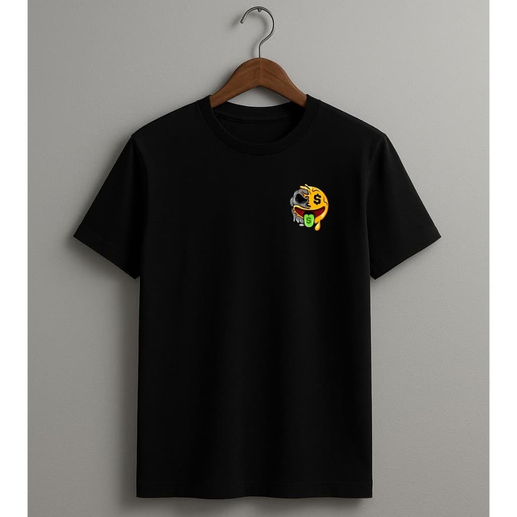 Camisa 100% Algodão Penteado Fio 30.1 Estampa Simples De Emoji Estilo e Qualidade