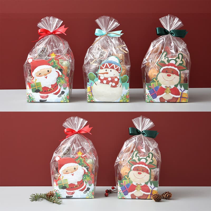 Caixa de presente de biscoito de natal bonito coreano floco de neve crocante Nougat caixa conjunto véspera de natal pres