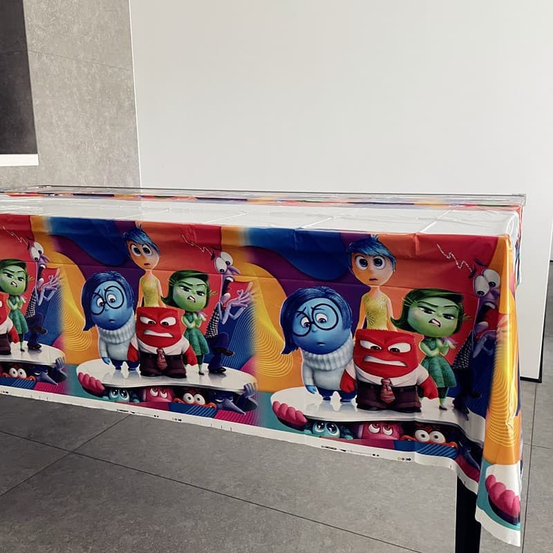 Toalha De Mesa De Plástico Descartável " Inside Out " Decoração De Festa 108 * 180 Cm