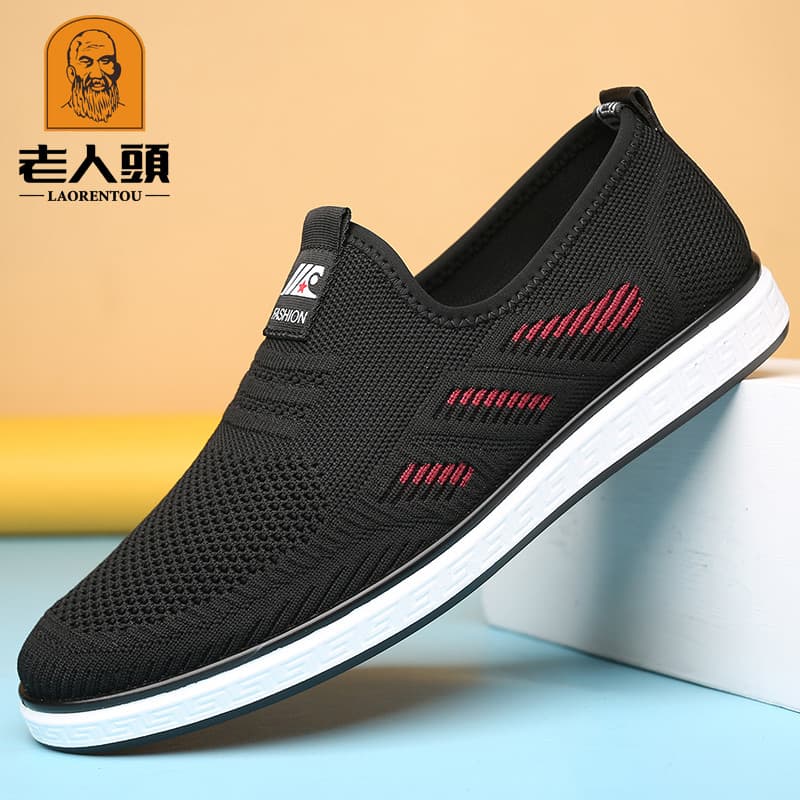 Sapatos de rede de cabeça para idosos homens 2026 primavera verão novo estilo sapatos esportivos casuais respirável deso
