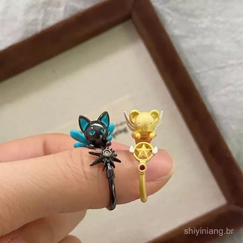 Cardcaptor Sakura Cosplay Anel Dos Desenhos Animados Bonito Criativo Simples Requintado Anjo Elf Gemstone Pair Anel