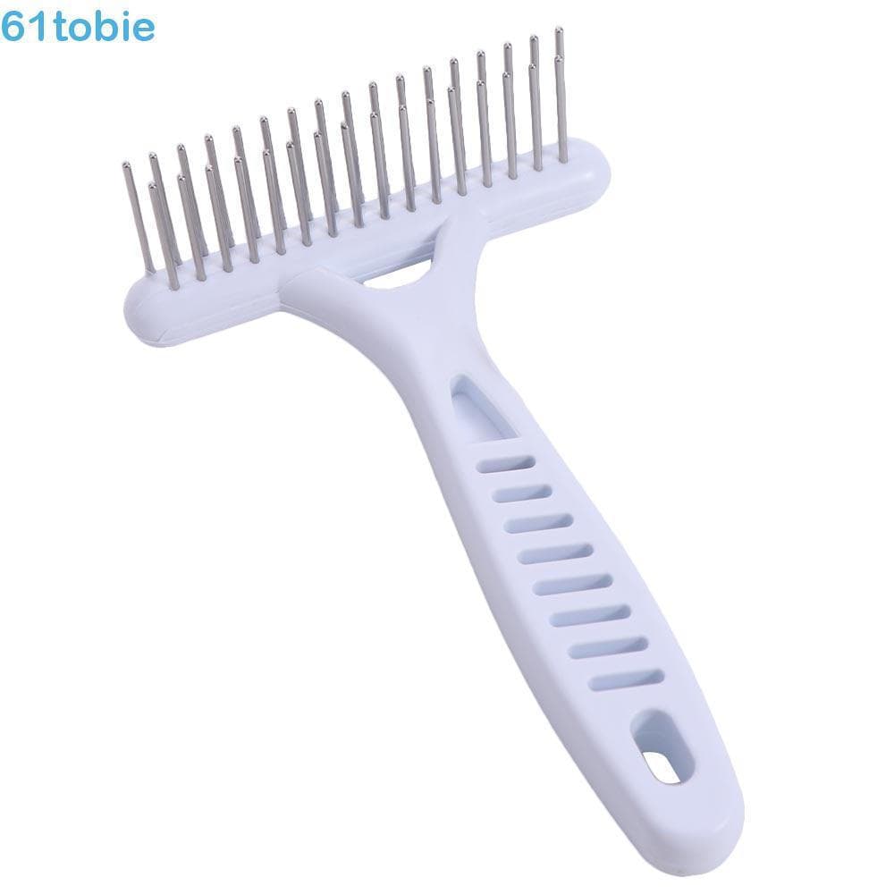 Pente Para Ancinho De Cachorro TOBIE , De Linha De Agulha De Aço Inoxidável Branco , Limpeza De Escova De Fileira Dupla