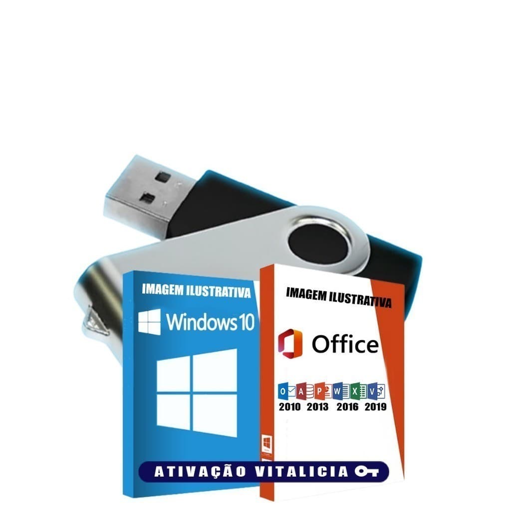 Pen Drive Bootável Windows 10 32x64 Pacote de Programas para PC/Notebook