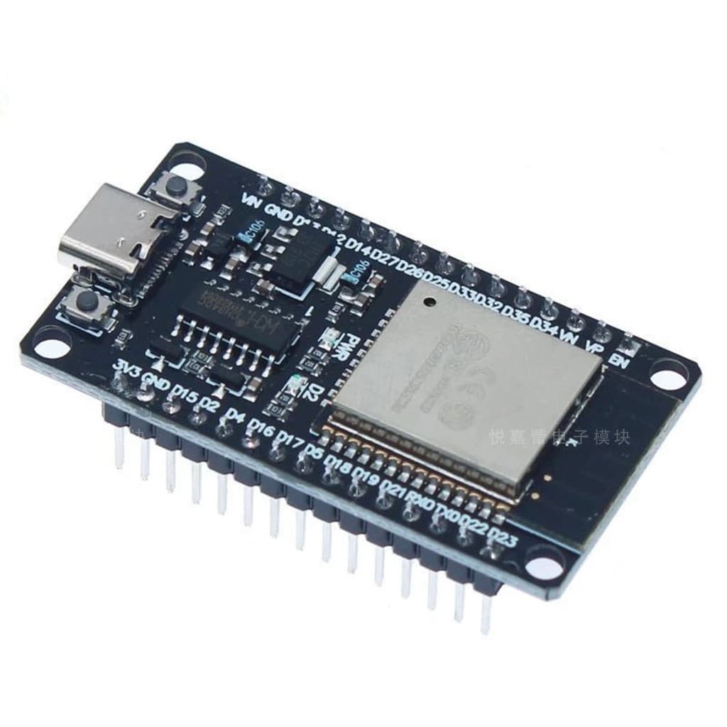 Placa ESP32 DevKitC CH340C WiFi+BT Dual Core ESP-WROOM-32. Ideal p. projeto de ultra-baixa potência.